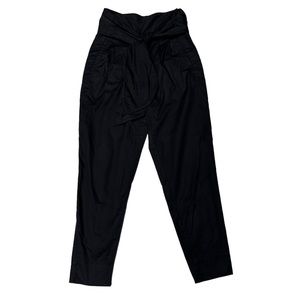 Anthropologie Cartonnier Pants Womens Size 00 Black Tie‎ Waist Pleated Front